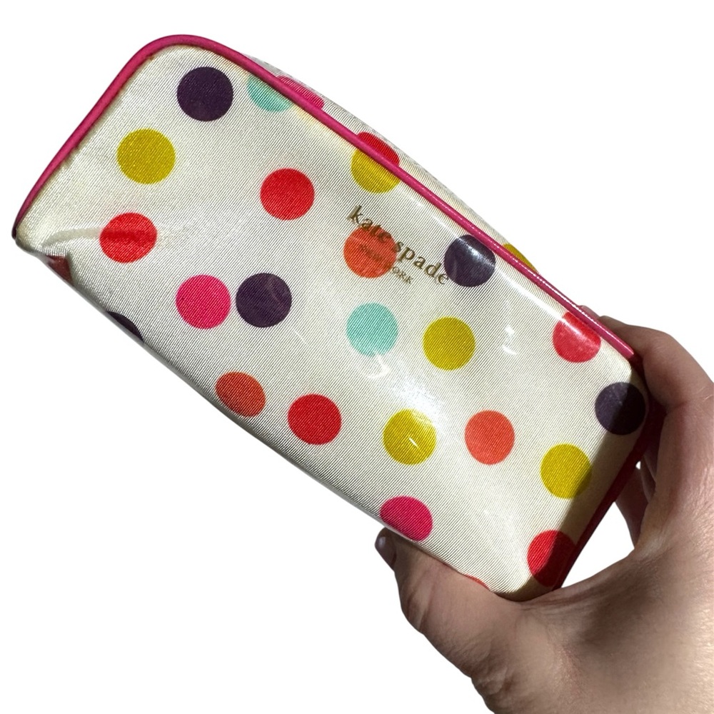 Kate Spade polka dot coated cosmetics bag
